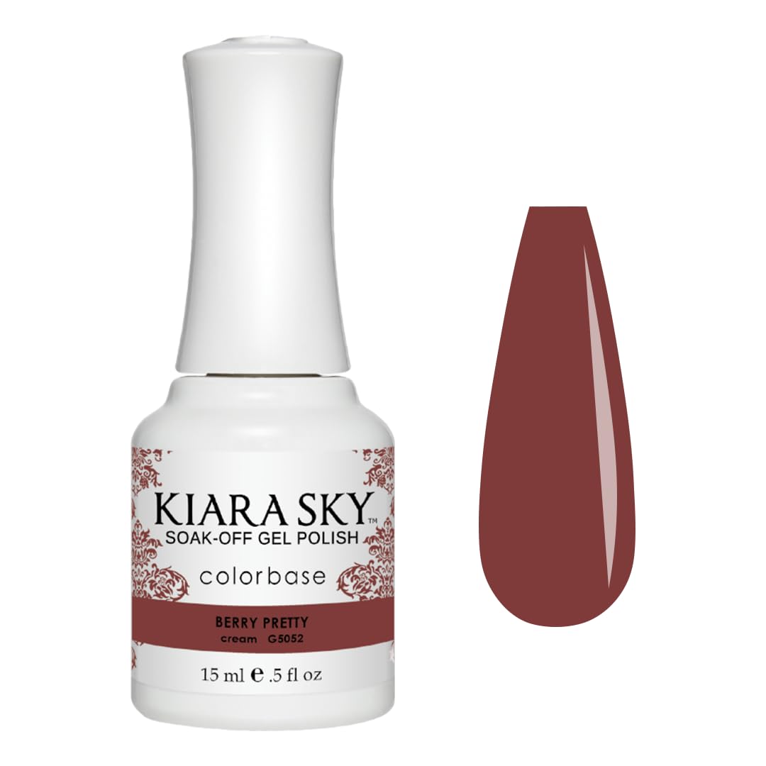 KIARA SKY Gel Polish | Soak-Off All In One 0.5 fl oz | G5052 Berry Pretty(Burgundy Shade)