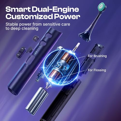 Ordynex Sonic Electric Toothbrush & Water Flosser Combo Black – Rechargeable Oral Care Kit for Sensitive Teeth & Braces
