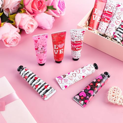 36 Pcs Valentine's Day Hand Cream Gift Set - Moisturizing Heart Lotion Bulk for Women & Men - Travel Size, Natural Ingredients, Love Themed