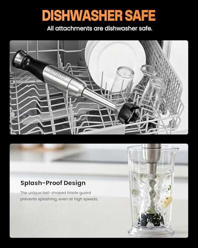 Gavasto Black Immersion Blender with Telescopic Rod & Stepless Speed Control