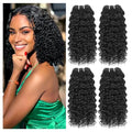 10-12 Inch Curly Hair Bundles for Black Women - Natural Kinky Curly Human Hair Set - 4 Bundles, Unprocessed Brazilian Virgin Hair