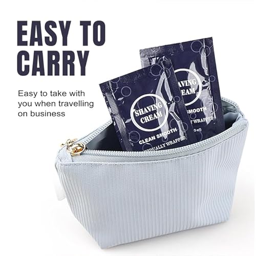 Travel Shaving Cream for Men, Individually Wrapped Mini Shaving Cream in Bulk, Disposable Travel Size Toiletries Amenities Vacation for Hotel, Shelter/Homeless/Nursing Home/Charity 0.34 oz (30 Pack)