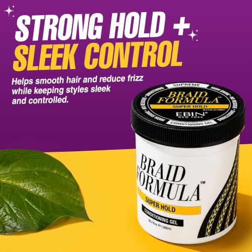 EBIN NEW YORK Super Hold Braid Conditioning Gel - 35.2 Fl Oz