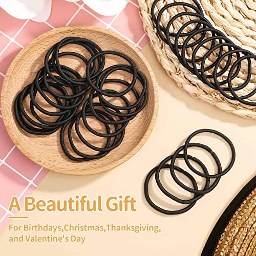 150 Pack Black Hair Ties for Thick Curly Hair Bulk Ponytail Holders - Variation of THIS Listing
