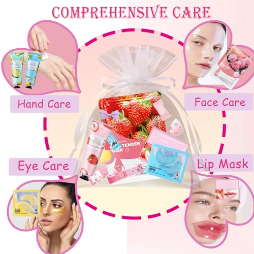 144PCS Spa Party Supplies Kit for Women with Face Masks Lip & Eye Patches Foot Bath Bombs