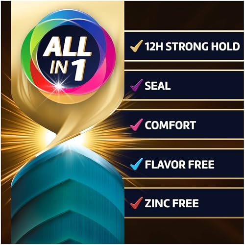 All-In-1 Denture Adhesive Cream 2.2 oz - 4 Pack, Strong Hold, Zinc-Free