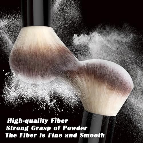 HGHDBT 57pcs Black Makeup Brush Set with Case - Professional Synthetic Face & Eye Brushes