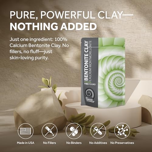 Calcium Bentonite Clay Powder 5 Lb ? Natural Heavy Metal Detox & Deep Pore Cleansing | Indian Healing | DIY Hair & Facial Mask Treatment for Sensitive Skin | Deo, Bath & Foot Soak