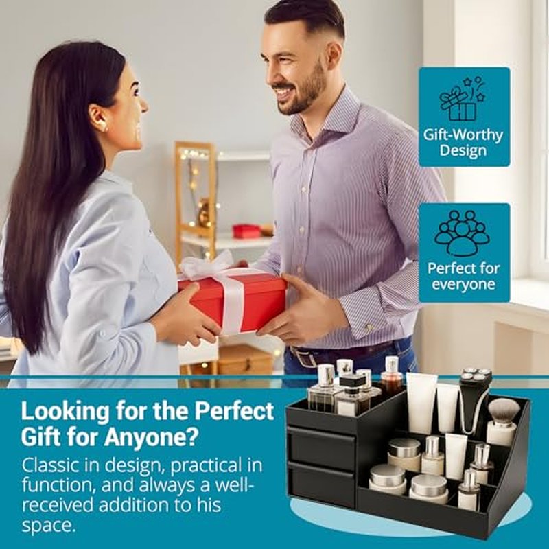 Cologne Organizer for Men, Bathroom Countertop Organizer, Vanity Storage Shelf, Perfume & Cologne Stand, Dresser Rack, Organizador de Perfumes, Bedroom essentials for men, Birthday Gift for Men