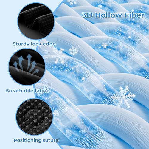 Bedsmile Black King Waffle Weave Ice Blanket, 108 x 90 in – Reversible Cooling Comforter, Q-Max >0.45