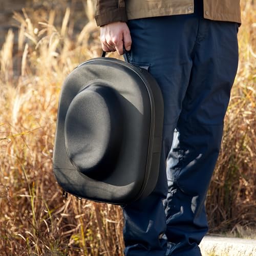 Large Hard Shell Cowboy Hat Travel Case Holds 2 Hats - Black