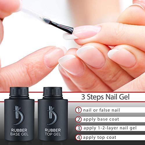 Professional Rubber Base Gel By Kodi | 35ml 1.18 oz | Soak Off, Polish Fingernails Coat Gel | For Long Lasting Nails Layer | Easy To Use, Non-Toxic & Scentless | Cure Under LED Or UV Lamp