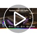 Black Full Size Floating Bed Frame with LED Lights & Charging Station