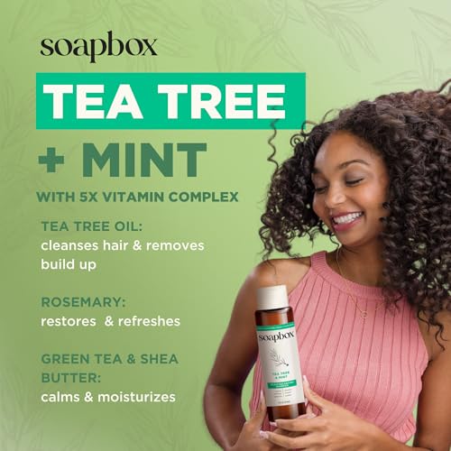 Soapbox Tea Tree & Mint Conditioner for Dry Scalp - 33.8 oz, Refreshing Hair Care