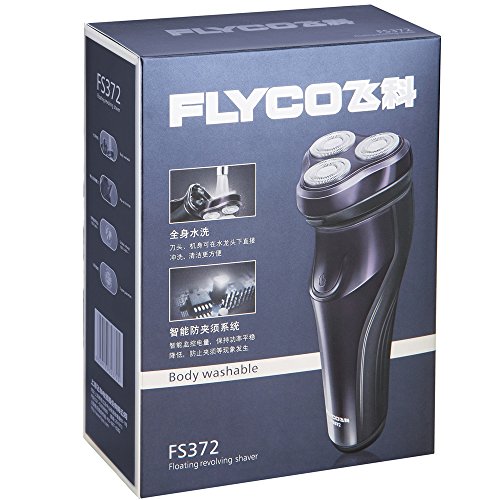 Flyco FS372 Men's Waterproof Electric Shaver IPX7 Wet & Dry Rechargeable Rotary Razor with Pop-up Trimmer, Dark Violet