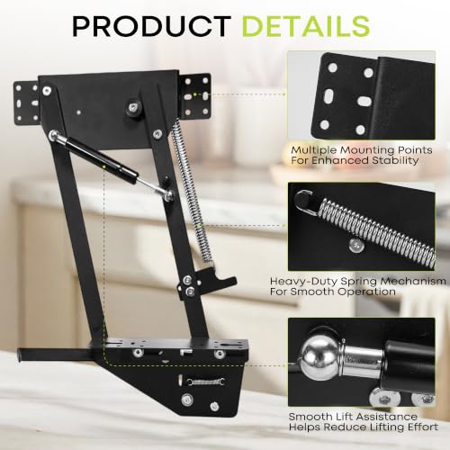 Heavy Duty Appliance Lift for Cabinets Supports Up to 60 lbs - Soft Close Kitchen Organizer