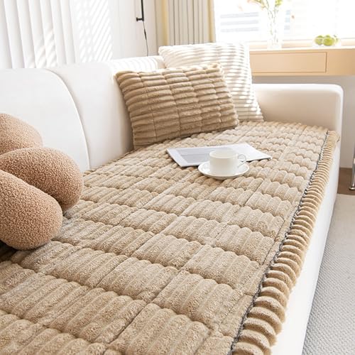ZQFFB Washable Non-Slip Pet Sofa Cover for Dogs, Coffee, 27.6x82.7 inches