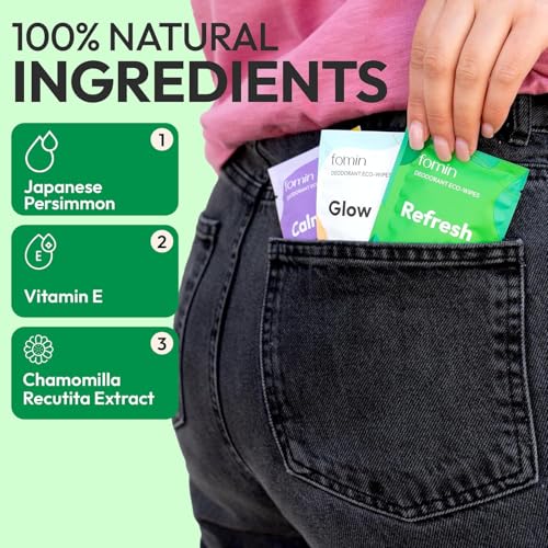 Travel Deodorant Wipes for Women & Men - Variety Pack 50 Count x 2