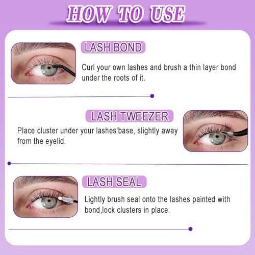 KEYYOU Lash Clusters 3D Effect 231pcs Eyelash Clusters 100D200D 10-18mm D Curl Wispy Lashes Individual Cluster Lashes Natural Volume Soft DIY Lash Extensions (3D-100D200D-D-10-18MIX)