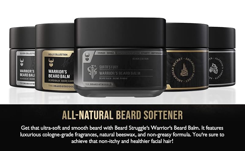 Surtr's Fury Beard Balm - Platinum Collection, Non-Greasy Low-Hold, Cologne-Grade Fragrance, 50g