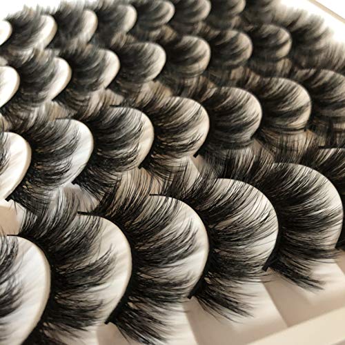 GMAGICTOBO False Eyelashes 20MM Thick Mink Lashes Pack 16 Pairs Dramatic Fake Eyelashes 2 Styles 5D Long Soft Handmade Eye Lashes Multipack