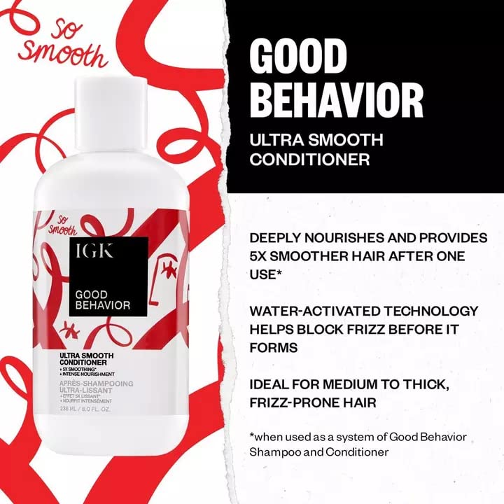 IGK Good Behavior Ultra Smooth Anti-Frizz Conditioner 8 Fl Oz - Dry Hair