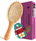 Ellipse 8-Pack Bamboo Hair Brushes for Hair Growth & Scalp Massage - Eco-Friendly Wooden Detangling Comb Set