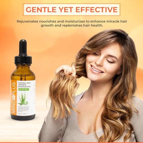 Natural Hair Growth Serum with Aloe Vera - 60ml / 2fl oz - Pack of 2 for Thicker, Stronger Hair