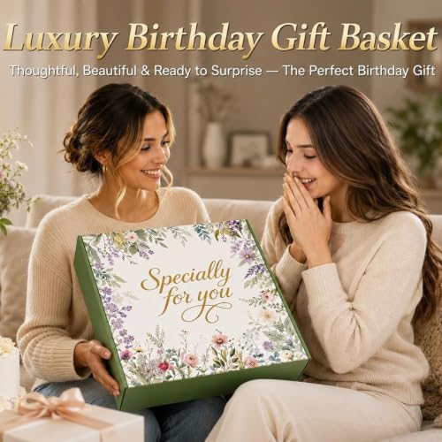 Ivory Self Care Gift Basket for Women - Spa, Relaxation & Cozy Accessories