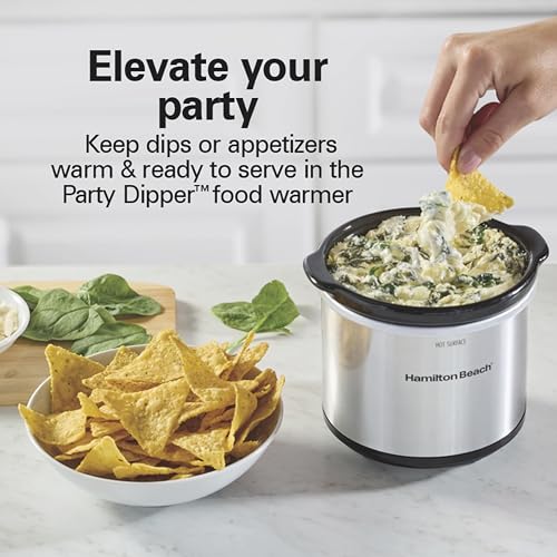 Hamilton Beach 7 Quart Programmable Slow Cooker with Locking Lid & Party Dipper - Silver