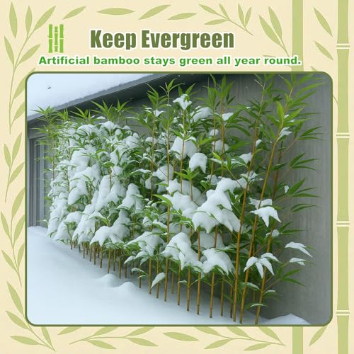 4 ft Artificial Bamboo Tree Privacy Screen Outdoor Indoor Faux Plant