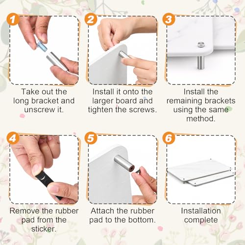 Ferrochef 2-Tier Marble Color Stone Dish Drying Mat Set, Large & Small Kitchen Countertop Drainers