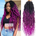 Faux Locs Crochet Hair 24 Inch Goddess Locs Curly Ends for Black Women - 6 Packs, Purple Variation