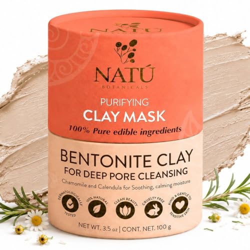 3.5oz Purifying Bentonite Clay Face Mask for Deep Pore Cleansing & Oil Control