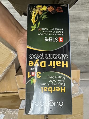 Black Permanent Hair Color Shampoo 500ML - Herbal Fast Cover Gray & White Hair