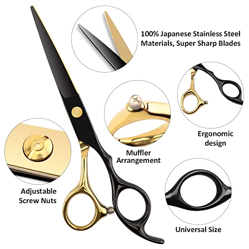 6.7 Inch Professional Hair Cutting Scissors Set with Sharp Japan Steel Blades