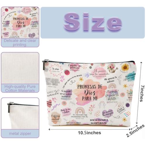 4 Piezas Vers?culos B?blicos En Espa?ol, Regalos Cristianos, Regalos Cristianos En Espa?ol, Spanish Christian Gifts for Women Pastor Wife Prayer Friend Makeup Bag Religious Gifts Faith Cosmetic Bag