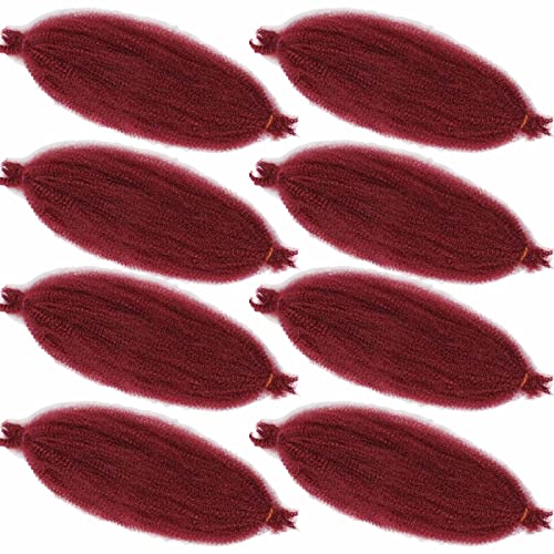24 Inch Afro Twist Hair Extensions - 8 Packs Wine Red Synthetic Crochet Braids