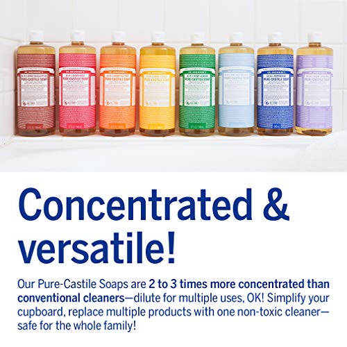 Dr. Bronner's Organic Castile Liquid Soap - Rose Bundle, 32 oz & Travel Bottle