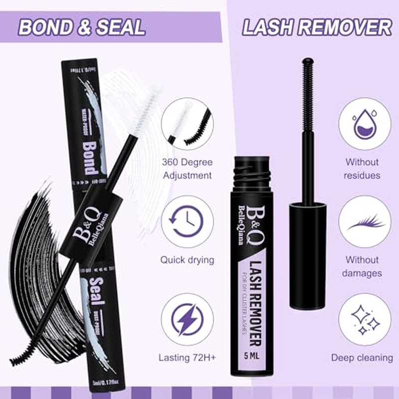 B&Q Manga Lash Clusters Kit SalonSpike 01 10-18mm Mixed Fluffy Eyelash Clusters 156pcs Easily Achieve Salon-quality Lash Extension Results Perfect for Beginners to DIY at Home(KIT-SalonSpike 01)