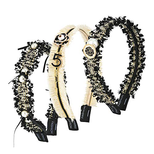Pearl Hairband for Women - Decorative Headband with Jeweled Beads - 1 Pack