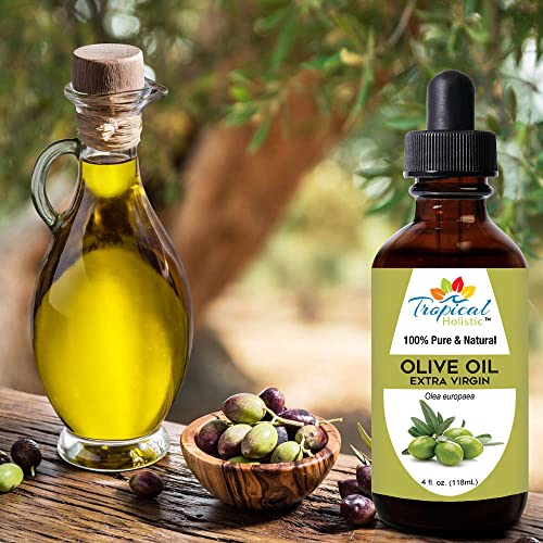 Tropical Holistic Olive Oil and Castor Oil Combo Set- Organic Carrier Mixing Oil for Skin, Hair for Dry Hair & Skin Moisturizer, 4oz