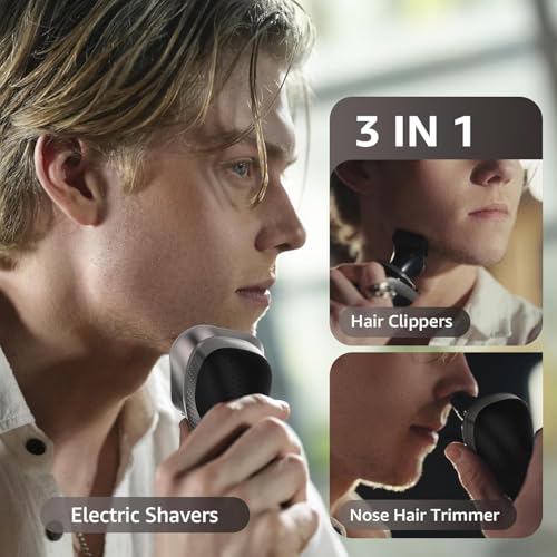 Cordless Electric Razor for Men 3-in-1 Shaver Waterproof Trimmer - Silver