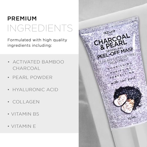 Azure Cosmetics Peel-Off Masks Bundle - Rose Gold, Gold, Charcoal & Pearl - Variety Pack of 3
