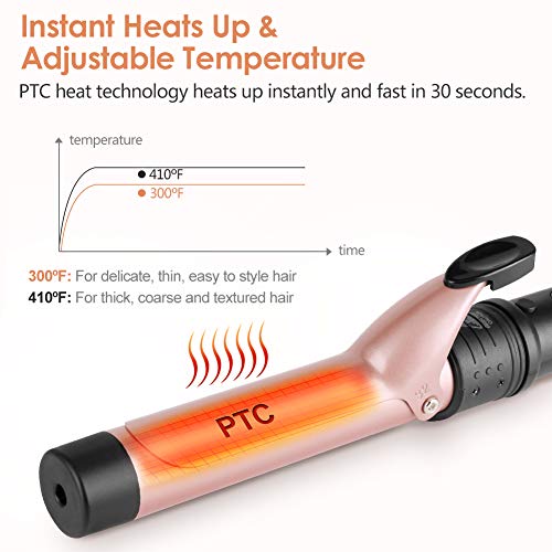 Rose Gold 6-in-1 Hair Curling Iron Set with Interchangeable Ceramic Barrels