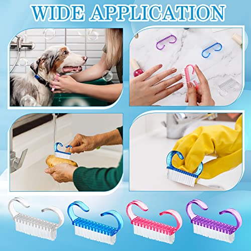 200 Pcs Nail Brush Set for Cleaning Fingernails with Colorful Handle Scrub Brushes