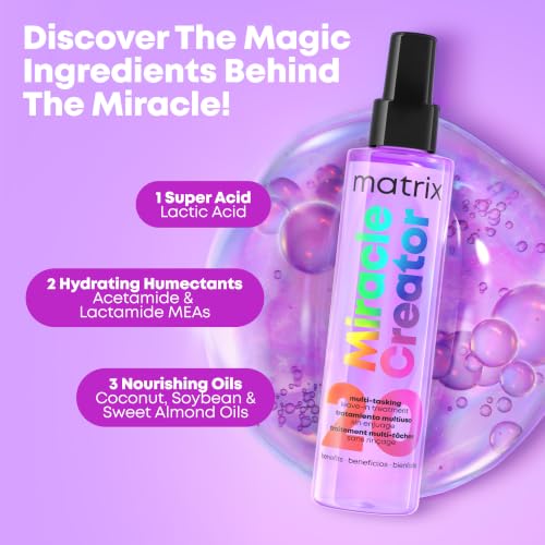 Matrix Miracle Creator Leave-In Conditioner Spray with Heat Protectant - 13.5 Fl Oz