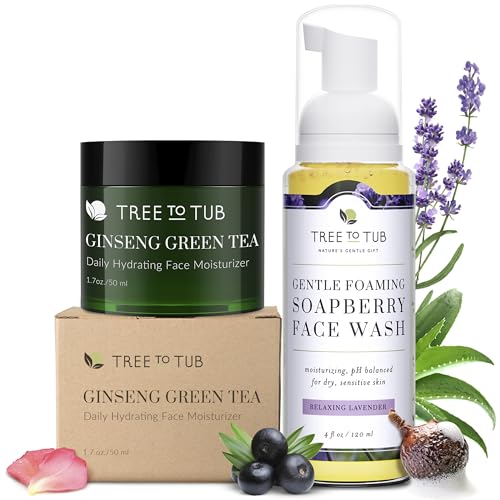 Tree To Tub Hydrating Face Moisturizer & Gentle Face Wash for Sensitive Dry Skin