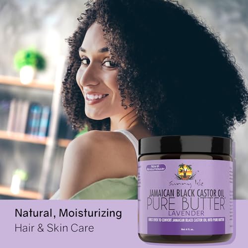 Sunny Isle Lavender Jamaican Black Castor Oil Pure Butter 4oz | Stimulates Hair Growth | Effective Moisturizer Hair & Skin | All Types & Textures