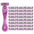 ShaveMOB 4-Blade Shaving Kit for Women with Flex Head + 24 Refills (Pack of 1, 24 Count) – The Purist
